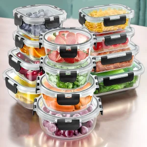 12pcs Glass Food Storage Containers